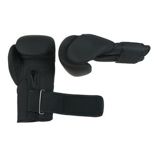 Guantes de boxeo de cuero negro mate, alta calidad, cuero de vaca, muay thai, Para luchadores mma - Product Image 4