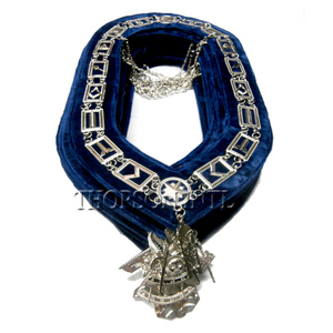Masonic Regalia Blue Lodge Delantal Collar de cadena plateado Joya Cinta de cuero bordada Accesorios de algodón Freemasons - Product Image 2