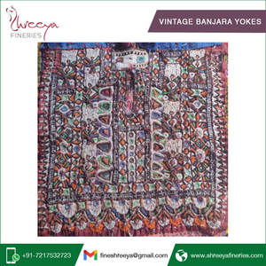 Banjara-bordado a mano de algodón, yugo, Tribal, asiático, Vintage, parches pequeños para el cuello, venta al por mayor - Product Image 2
