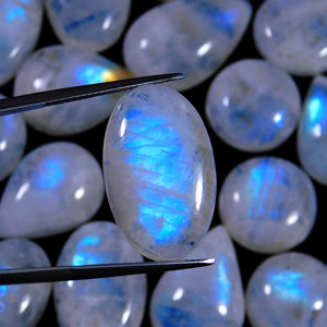 Piedra Lunar Gótica Cabujón Zombis, Piedra Lunar Gris Dorada de 25mm, Gemas Sueltas en Hilo, Piedras a Granel de Piedra Lunar - Product Image 1