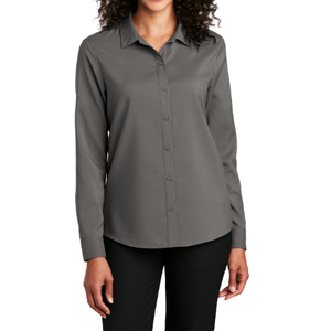 Camisa informal de algodón 100% para mujer más vendida, decoración de botones con estampado sólido, diseño de logotipo personalizado, Popelina de talla XS para otoño bajo - Product Image 3