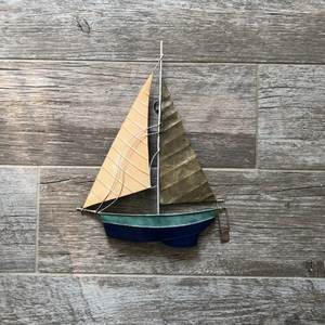 Décoration murale de bateau en métal, voile bleu - Product Image 3