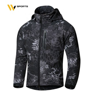 Veste coupe-vent softshell tactique tricotée sur mesure avec fermeture éclair, imperméable, anti-rétrécissement, doublée pour l'hiver, grandes tailles, OEM, vente en gros - Product Image 1