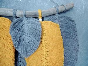 Macrame Leaf, Macrame <b>Feather</b> for Home Decoration - Product Image 3