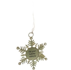 METAL <b>SMALL</b> SNOWFLAKE WRITTEN DESIGN CHRISTMAS DECORATION HANGING <b>ORNAMENT</b> BEST QUALITY - Product Image 1