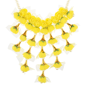 Ensemble de bijoux de mariée indien tendance, ensemble de bijoux de fleurs indiennes pour Haldi Mehandi, Baby Shower, mariage pour femmes - Product Image 2