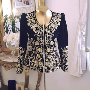 DABKA-Chaqueta de terciopelo con bordado, diseño moderno de DABKA, cuentas de cristal, piedra de vidrio, para chaqueta, pantalón, 2022 - Product Image 1