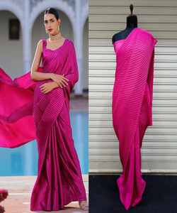Nouveau attrayant fête porter lourd broderie travail Saree avec chemisier mat pièce femmes indiennes portent Sari bas prix en gros Surat vêtement - Product Image 5
