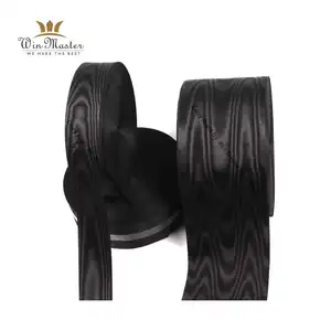 2019 wholesale custom watermark moire ribbon black and all colors