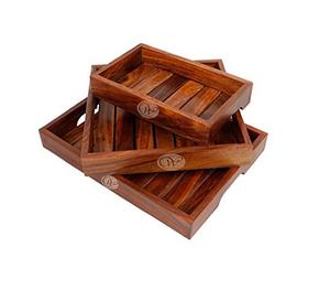 Bandeja de Servicio de Madera de la Más Alta Calidad con Soporte de Hierro Forjado, Bandeja de Servicio y Soporte de Cocina a Bajo Precio - Product Image 6