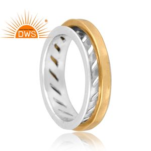 Elegante Anillo Giratorio Unisex de Plata de Ley Fina Hecho a Mano, Fabricante de Joyería de Plata - Product Image 4