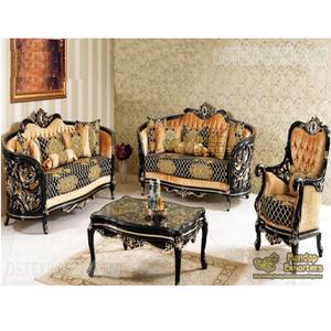 Muebles de teca tallados a mano para sala de estar, conjunto de muebles de diseño tallado a mano para sala de estar, de madera tradicional - Product Image 1