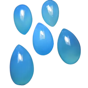 Pear Drops Aqua Chalcedony Gemstone Blue Chalcedony Cabochon Supplier in India 10PC- Size 10x14mm