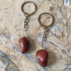 Best Value of Red Jasper Tumbled Stone Keychain : Red Jasper Tumbled Stone Keychain For Sale - Product Image 1