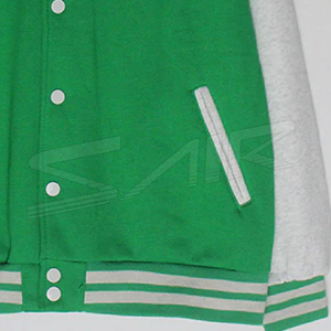 เสื้อแจ็คเก็ตเบสบอลแบบ Letterman ปักลายตามสั่ง แขนผ้าขนสัตว์ เสื้อแจ็คเก็ตสำหรับกีฬาวิทยาลัย โรงงานผู้ผลิต OEM ODM เสื้อแจ็คเก็ตเบสบอล - Product Image 4