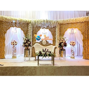 Sparkle Golden Stage Wedding <b>Backdrop</b> <b>Frames</b> Fast Delivery Lightweight Factory Price Premium Quality Mehraab Panels USA Event - Product Image 1