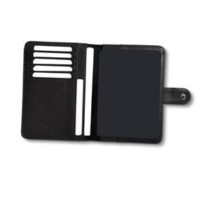 Precio al por mayor logotipo personalizado cubierta de cuero para pasaporte con cierre de botón de presión portatarjetas Categoría de producto - Product Image 1