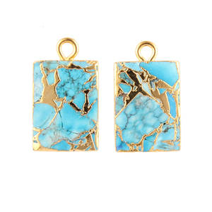 ขั้วต่อทรงสี่เหลี่ยมผืนผ้า14x10มม. ทำจากทองเหลืองชุบด้วยไฟฟ้าสีทอง14x10มม. - Product Image 4