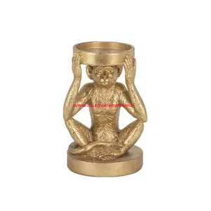 Emas Timbul Monyet Rumah Dekoratif Logam Meja Dekorasi Teh Holder Lampu Buatan Tangan Grosir dan Supplier
