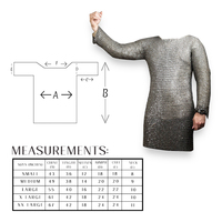 Cotte de mailles à anneau solide en forme de dôme riveté plat personnalisable manches trois-quarts armure de mailles en acier plus grande société de fabrication