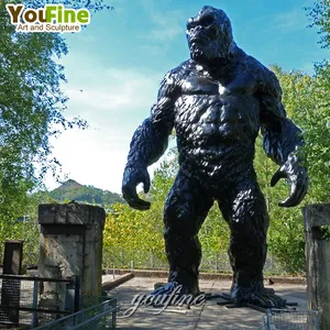 आधुनिक जानवरों आउटडोर उद्यान सजावट कांस्य किंग कांग गोरिल्ला मूर्तियों मूर्तिकला