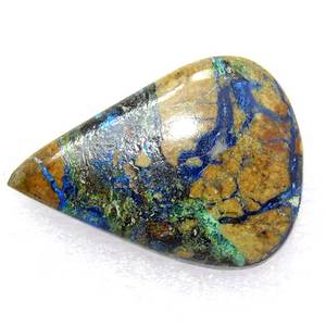 Azurite Malachite อัญมณีหลวมรูปร่างลูกแพร์ธรรมดา Cabochon ธรรมชาติที่มีคุณภาพดีสำหรับการทำเครื่องประดับ - Product Image 4