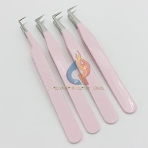 Pince à cils professionnelle à volume de botte à 90 degrés pince à épiler en acier inoxydable durable pour l'extension de cils - Product Image 2