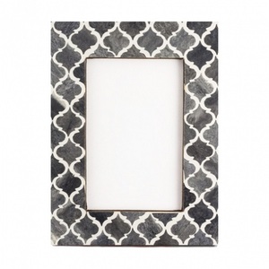 Moorish Vintage & Antique Metal Photo <b>Frame</b> Customizable <b>4x6</b> Square with Bone Inlay & Resin for Home Decoration - Product Image 3