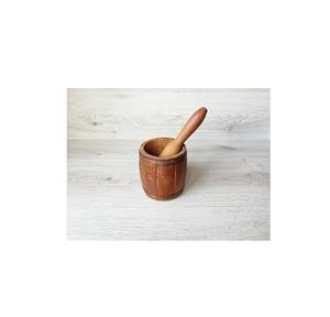 Couleur naturelle en bois, style mortre et paille et meilleur éclairage poli et meilleur usage domestique et cuisine pour boîte à épices - Product Image 6