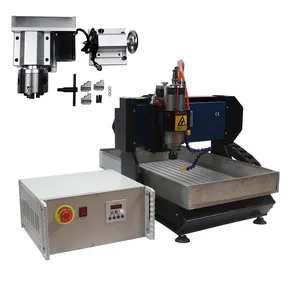 Çelik yapı Mini 3D taş CNC 3040 2200W 4 eksen gravür makinesi metaller taş