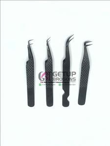 Pinzas profesionales para extensión de pestañas de acero inoxidable con el mejor diseño, diferentes estilos, instrumentos de belleza con agarre de diamante de Plasma negro - Product Image 6