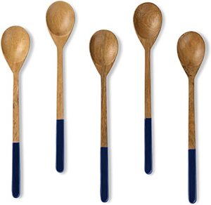 Ensemble de couverts au design coloré Table à manger en bois et décor de cuisine Couverts Outils à salade en bois Plusieurs motifs colorés - Product Image 3