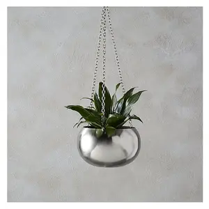ของตกแต่งภายในบ้านหรูหราระเบียงแขวนกระถางต้นไม้สีเงินในการขายร้อนทำในอินเดีย - Product Image 1