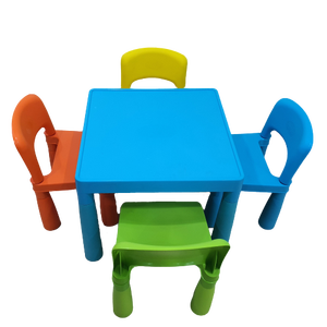 Table et chaises en plastique multicolore, 1 Table et 4 chaises, vente en gros, livraison gratuite - Product Image 5