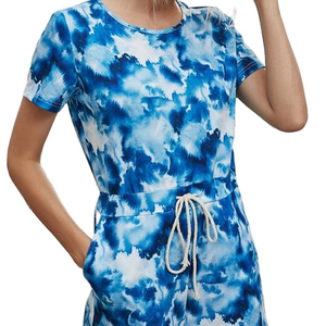 2025 vente en gros femmes décontracté combinaison teint à la main Mini plage barboteuse robe tissé manches Vintage respirant motifs naturels - Product Image 1