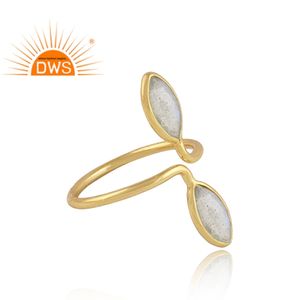 แหวนเงินแท้ชุบทอง 18k ประดับพลอยลาบราโดไรต์ รุ่นคลาสสิก จากผู้ผลิตเครื่องประดับ - Product Image 2