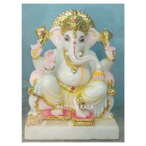 Ganesha-estatua decorativa de mármol de color para el hogar - Product Image 1