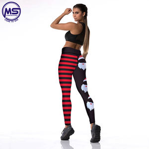 กางเกงเลกกิ้งออกกำลังกายของผู้หญิงกางเกงโยคะพิมพ์ลายซับลิเมชันแห้งเร็วออกแบบได้ตามต้องการ - Product Image 6