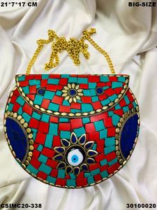 Sacs de soirée exclusifs en mosaïque métallique de créateur Pochettes élégantes - Product Image 5