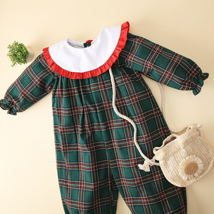 <span class=keywords><strong>Elegante</strong></span> Tutina Lunga in Maglia per <span class=keywords><strong>Neonata</strong></span> con Cerniera, Stagione Primaverile, 100% Cotone, Motivo a Quadri, Certificato OEKO-TEX BB2340 - Product Image 3