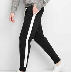 กางเกงกีฬาขายาวสำหรับผู้ชาย,กางเกงขายาวสีดำสั่งทำลายทางพร้อมโลโก้ของคุณเอง - Product Image 2