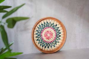 Plateau mère de la perle mode 2021, plateau en rotin écologique, panier en rotin avec Style glacé, mère de la perle - Product Image 6