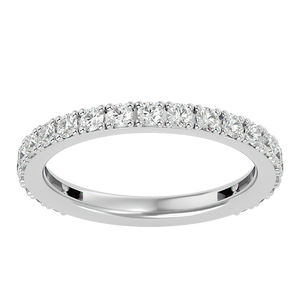 Anillo de boda de oro de 10 quilates con diamante natural redondo de 1,20 quilates |   Joyería Fina Apilable con Engaste de Puntas para Mujer, Elegante, para Aniversario y Boda - Product Image 3