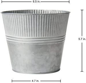 Hot selling embossed design planter galvanized flower pots and planter for indoor and outdoor plantation flower pot - Product Image 5