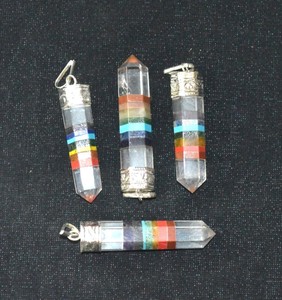 With Good Quality of Chakra Crystal Pencil Pendants : Chakra Crystal Pencil Pendants for Sale - Product Image 1