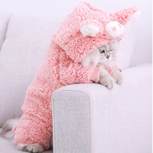 Ropa rosa para mascotas, abrigo <span class=keywords><strong>de</strong></span> diseño divertido <span class=keywords><strong>de</strong></span> cerdo para gatos, chaqueta gruesa y cálida para perros pequeños, traje <span class=keywords><strong>de</strong></span> <span class=keywords><strong>nieve</strong></span> para cachorros, otoño e invierno, venta al por mayor - Product Image 2