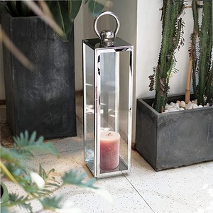 Grace <b>Lantern</b> in <b>Silver</b> Decorative Garden Lamp Made of Stainless Steel and Tempered Glass Garden <b>Lantern</b> Garden Customizable - Product Image 3
