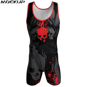 Personnalisé bon marché Pour Hommes Singles De Lutte sublimé impression Combats Tenue haltérophilie singulet - Product Image 2