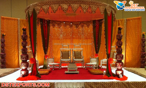 Bollywood Dream Wedding Floral Mandap Big Bold Decorativo Ceremonia de boda india Mandap Majestic Event Mandap Material de fibra - Product Image 5