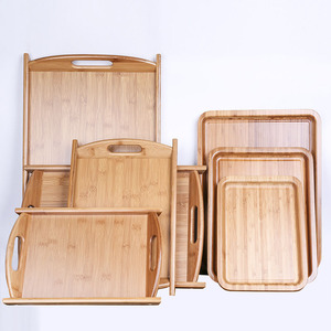 Handmade Bamboo <b>Tray</b> Natural Wooden Style Home Accessories <b>Large</b> Bamboo <b>Tray</b> for Coffee Tea Food and Snack Serving - Product Image 1